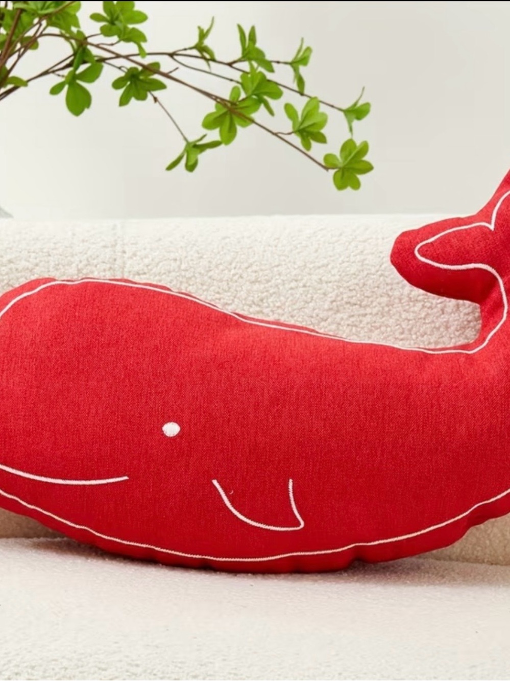 NWT Whale Accent Pillow, available in Red, Blue or Teal, Summer Accent Pillows - Picture 7 of 11